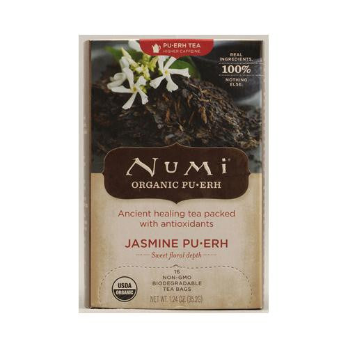 Numi Organic Pu-erh Tea Jasmine - 16 Tea Bags - Case Of 6