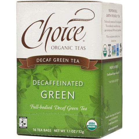 Choice Organic Teas Decaffeinated Green Tea - Case Of 6 - 16 Bags