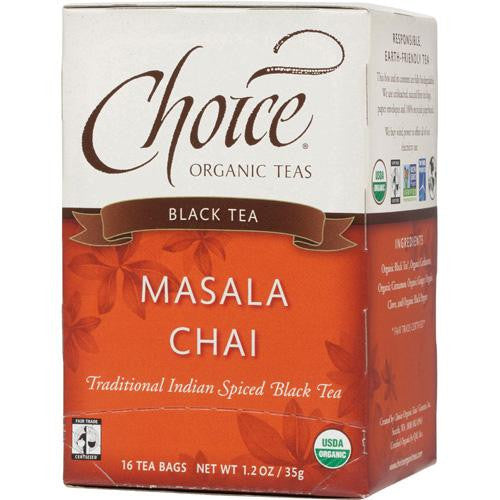 Choice Organic Teas Black Tea Masala Chai - Case Of 6 - 16 Bags