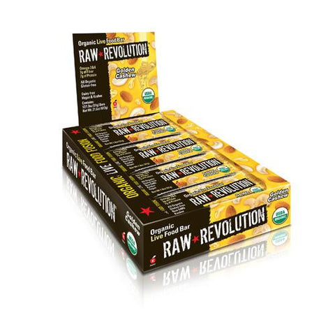 Raw Revolution Bar - Organic Golden Cashew - Case Of 12 - 1.8 Oz