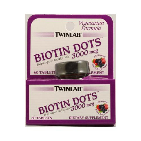 Twinlab Biotin Dots Mixed Berry - 3000 Mcg - 60 Tablets