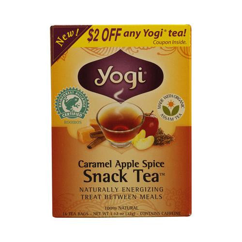 Yogi Snack Tea 100% Natural Tea Caramel Apple Spice - 16 Tea Bags - Case Of 6