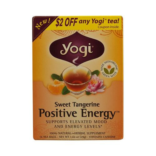 Yogi Positive Energy Herbal Tea Sweet Tangerine - 16 Tea Bags - Case Of 6