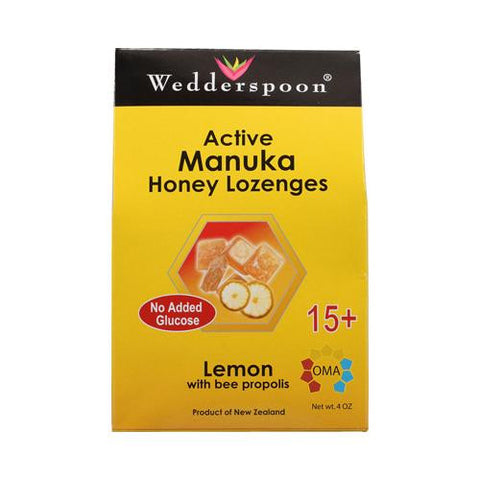 Wedderspoon Active Manuka Honey Lozenges Lemon With Bee Propolis - 4 Oz