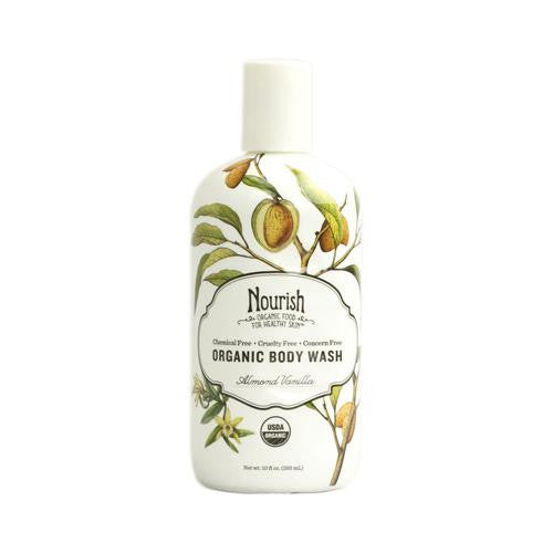 Nourish Organic Body Wash - Almond Vanilla - 10 Fl Oz