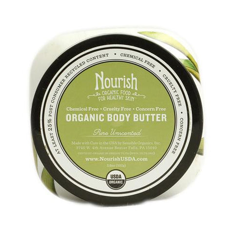 Nourish Organic Body Butter Pure Unscented - 3.6 Oz