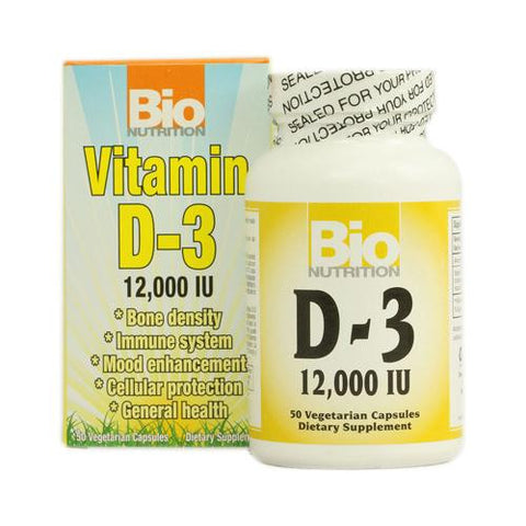 Bio Nutrition Vitamin D-3 - 12000 Iu - 50 Vegetarian Capsules