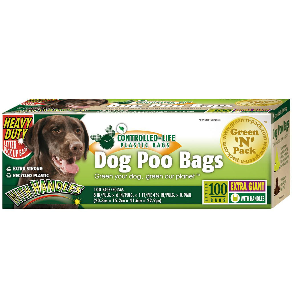 Green-n-pack Dog Poo Bags Xtra Giant Ties - 100 Pack