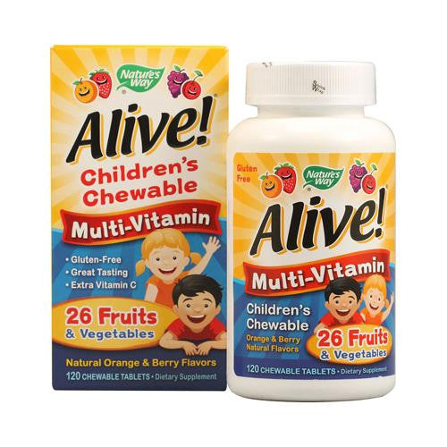 Nature's Way Alive Children's Multi-vitamin Chewable Natural Orange And Berry - 120 Chewable Tablets