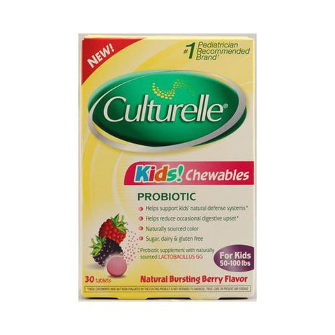 Culturelle Kids Chewables Probiotic Natural Bursting Berry - 30 Chewable Tablets