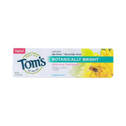 Tom's Of Maine Botanically Bright Whitening Toothpaste Peppermint - 4.7 Oz - Case Of 6