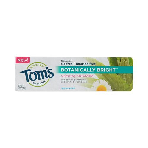 Tom's Of Maine Botanically Bright Whitening Toothpaste Spearmint - 4.7 Oz - Case Of 6