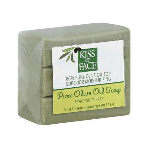 Kiss My Face Pure Olive Oil Moisturizing Soap - Pack Of 3 - 4 Oz