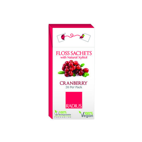 Radius Floss Sachets With Natural Xylitol - Cranberry - Case Of 20