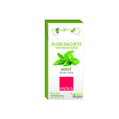 Radius Floss Sachets With Natural Xylitol - Mint - Case Of 20