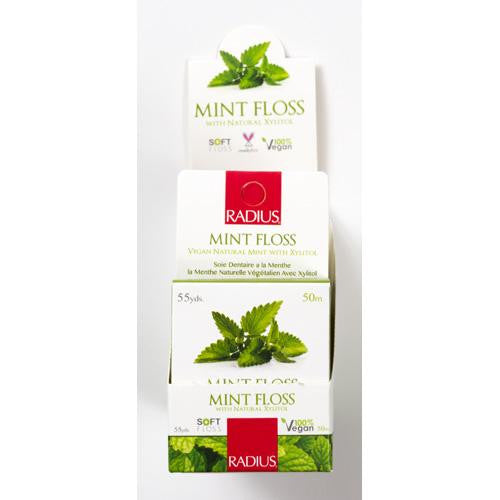 Radius Mint Floss With Natural Xylitol - 55 Yards - Case Of 6