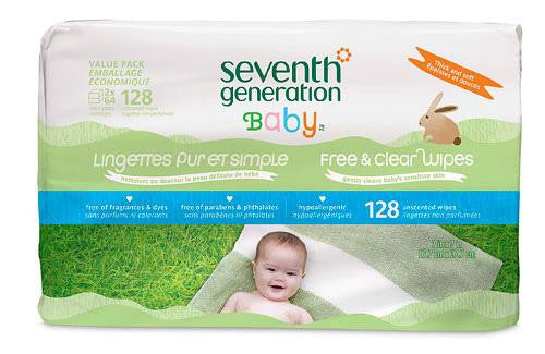 Seventh Generation Baby Wipes - Free And Clear Refill - 128 Ct - Case Of 6