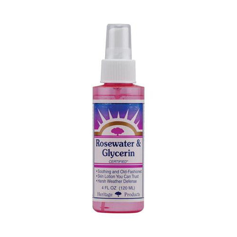 Heritage Products Rosewater And Glycerin Spray - 4 Fl Oz