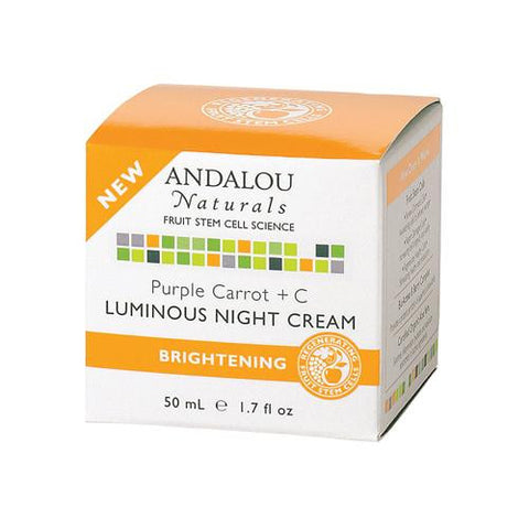 Andalou Naturals Luminous Night Cream Purple Carrot + C - 1.7 Oz