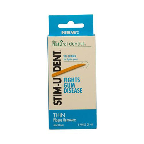 Natural Dentist Stim-u-dent Thin Plaque Removers Mint - Case Of 6 - 4 Packs