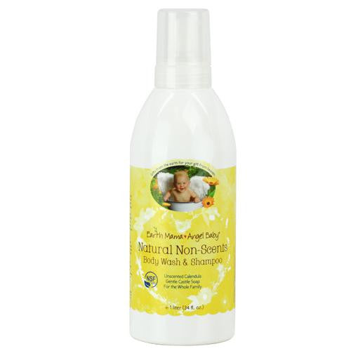 Earth Mama Angel Baby Shampoo And Body Wash - Organic Unscented - 34 Oz