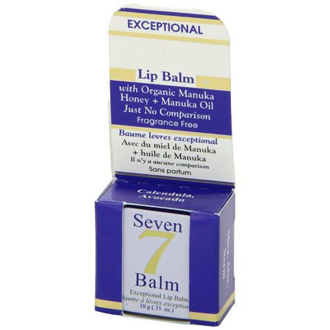 Seven 7 Lip Balm - With Manuka Honey - Fragrance Free - .35 Oz - 1 Case