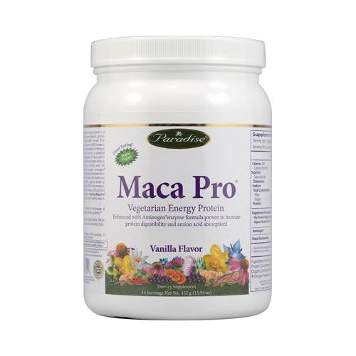 Paradise Herbs Maca Pro Vegetarian Energy Protein Vanilla - 15.94 Oz