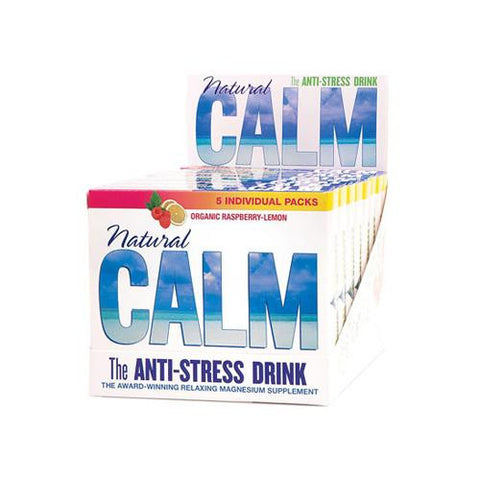 Natural Vitality Calm Counter Display - Raspberry Lemon - Case Of 8 - 5 Packs