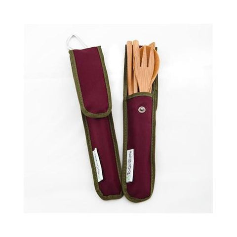 To-go Ware Bamboo Utensil Set - Merlot - 4 Piece