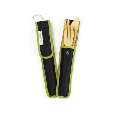 To-go Ware Bamboo Utensil Set - Black - 4 Piece