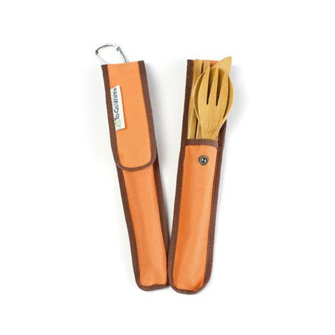 To-go Ware Bamboo Utensil Set - Orange - 4 Piece