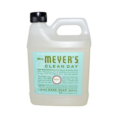 Mrs. Meyer's Liquid Hand Soap Refill - Basil - 33 Lf Oz - Case Of 6