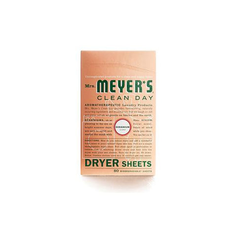 Mrs. Meyer's Dryer Sheets - Geranium - 80 Sheets