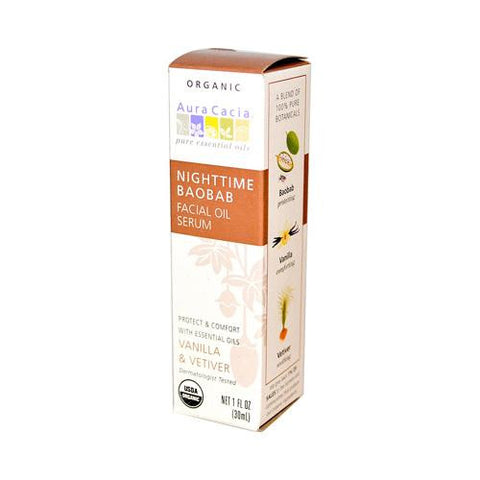 Aura Cacia Organic Face Oil Serum - Baobab - 1 Fl Oz