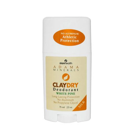 Zion Health Claydry Silk Deodorant - White Pine - 2.5 Oz