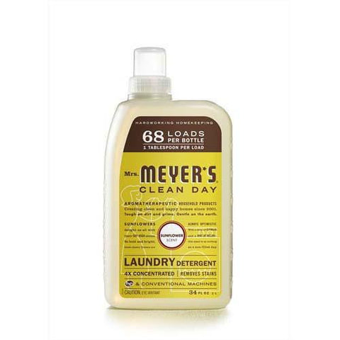 Mrs. Meyer's Laundry Detergent - 68 Loads - Sunflower - Case Of 6 - 34 Fl Oz