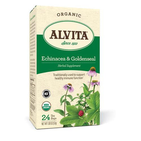 Alvita Teas Echinacea And Goldenseal Tea - Organic - 24 Tea Bags