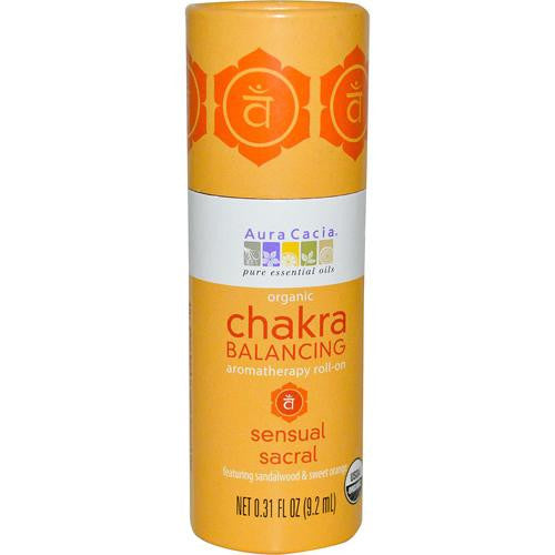 Aura Cacia Organic Chakra Balancing Aromatherapy Roll-on - Sensual Sacral - .31 Oz