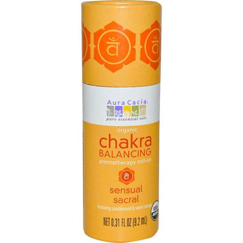 Aura Cacia Organic Chakra Balancing Aromatherapy Roll-on - Sensual Sacral - .31 Oz