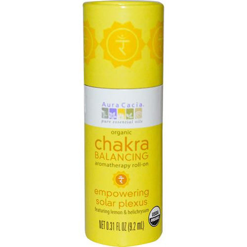 Aura Cacia Organic Chakra Balancing Aromatherapy Roll-on - Empowering Solar Plexus - .31 Oz