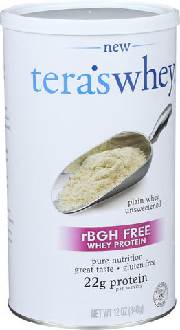 Tera's Whey Protein - Rbgh Free - Plain - Unsweetened - 12 Oz