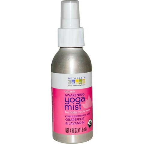 Aura Cacia Organic Yoga Mist - Awakening Grapefruit And Lavandin Orange - 4 Oz