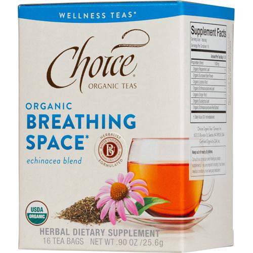 Choice Organic Teas - Organic Breathing Space Tea - 16 Bags - Case Of 6