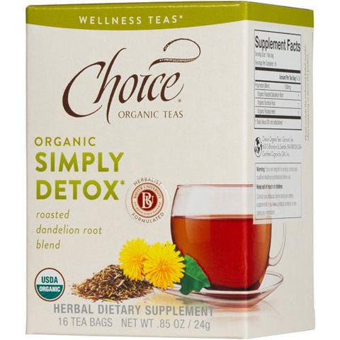 Choice Organic Teas - Organic Simply Detox Tea - 16 Bags - Case Of 6