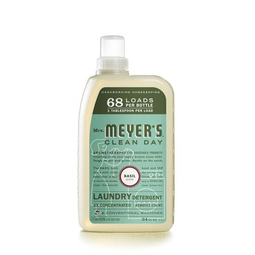 Mrs. Meyer's 68 Load 4x Laundry Detergent - Basil - 34 Fl Oz - Case Of 6