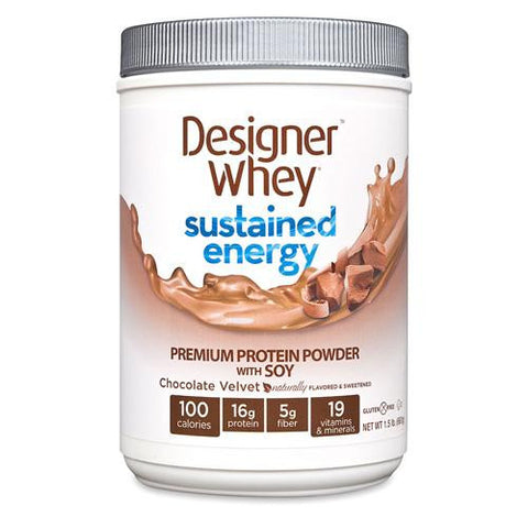 Designer Whey Protein Powder - Sustained Energy - Chocolate Velvet - 1.5 Lb