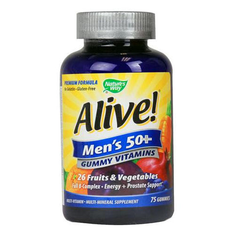 Nature's Way Alive - Men's 50+ Gummy Multi-vitamins - 75 Chewables