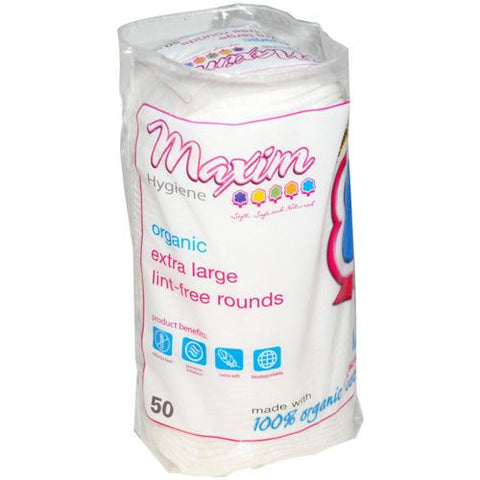 Maxim Hygiene Products Organic Cotton Rounds - Extra Large - 50 Ct