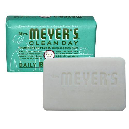 Mrs. Meyer's Bar Soap - Basil - 5.3 Oz - Case Of 12