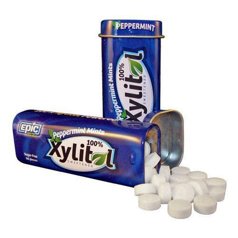 Epic Dental Mints - Peppermint Xylitol Tin - 60 Ct - Case Of 10